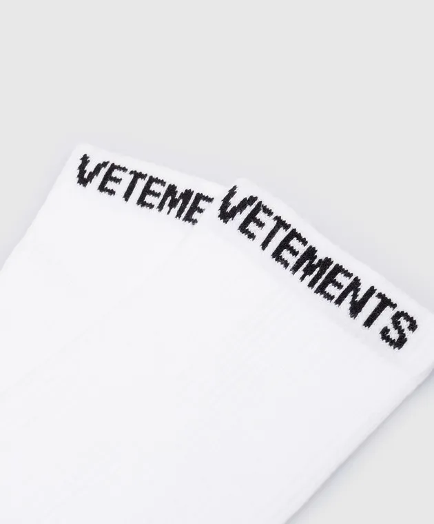 Vetements White socks with contrasting logo pattern