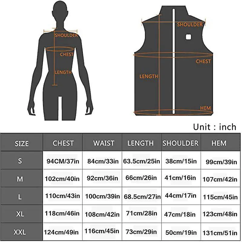 Women Heating Vest Autumn and Winter Cotton Vest USB Infrared Electric Heating suit (Black,Size S)