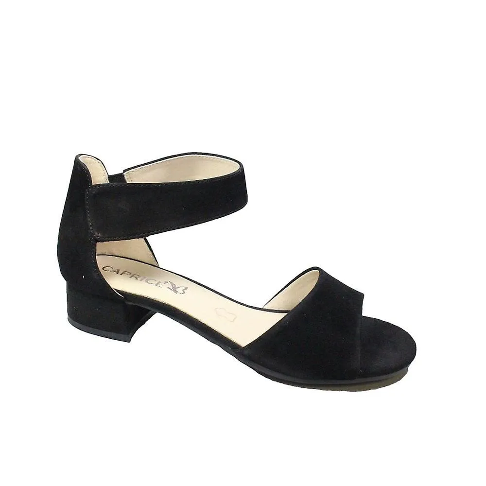 Women's Caprice 28212 004 | Black Suede | Womens Smart Sandals