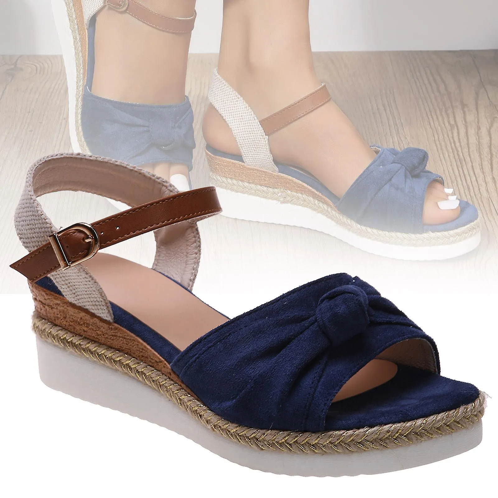 Womens Wedges Open-toe Sandals Casual Soft Non-slipped Sandals For Office Date Dance Everyday Wear