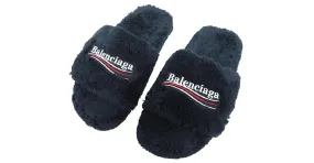 ZAPATOS BALENCIAGA FURRY 654261 SANDALIAS 40 FALSA PIEL SANDALIAS ZAPATO Azul marino 